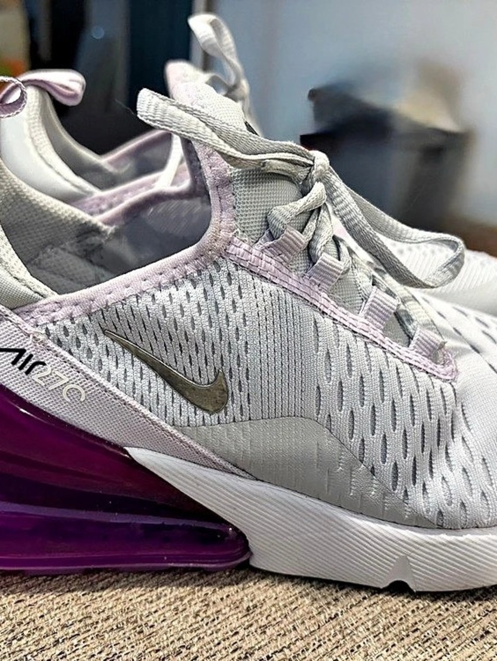 Nike Air Max 270 Nike Air Max 270 Pure Platinum Violet Frost Youth 6.5